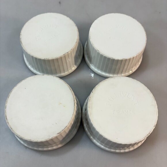 Pillivuyt Set of 4 Porcelain Pleated Ramekins 4 oz Made in France 3 x 1.5" - Picture 4 of 5